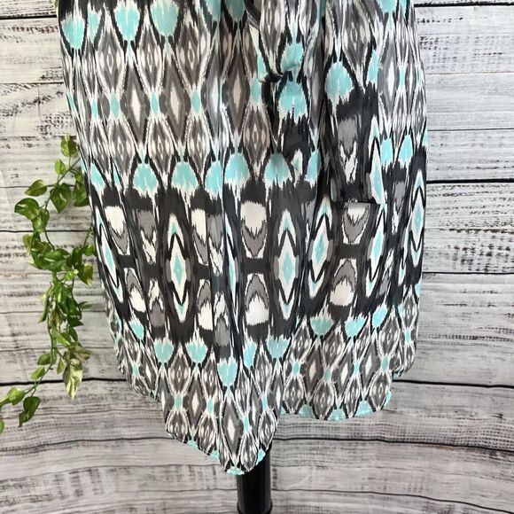 Robbie Bee Dress size 8 Blue Gray Sheer Straight Above Knee Wedding Guest Dinner - Picture 9 of 16